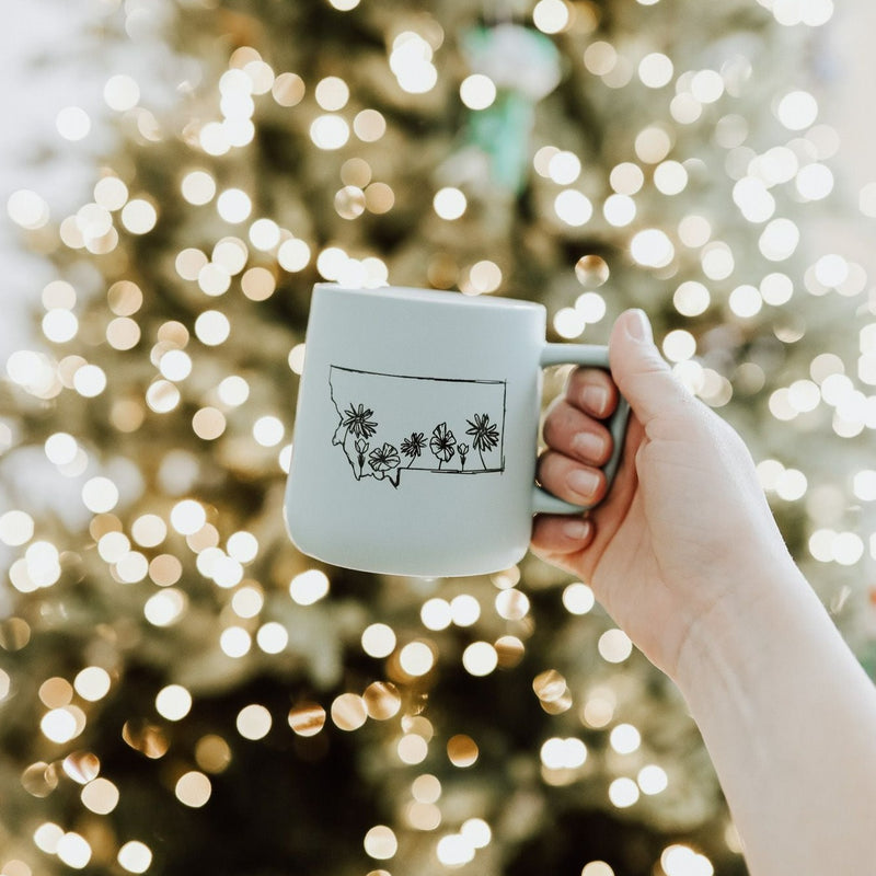 Montana Wildflower Ceramic Mug - Powder Blue - The Montana Scene