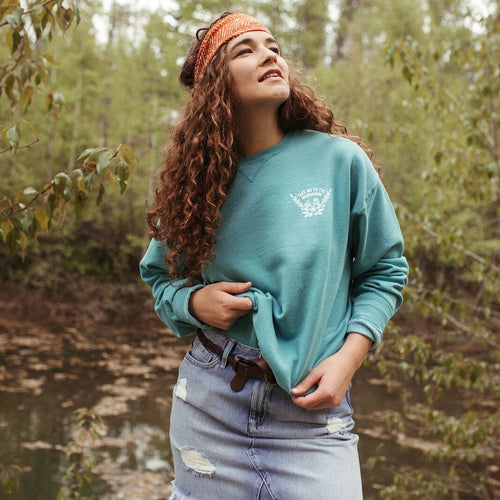 Take me to the Wildflowers Unisex Pullover - Teal - The Montana Scene