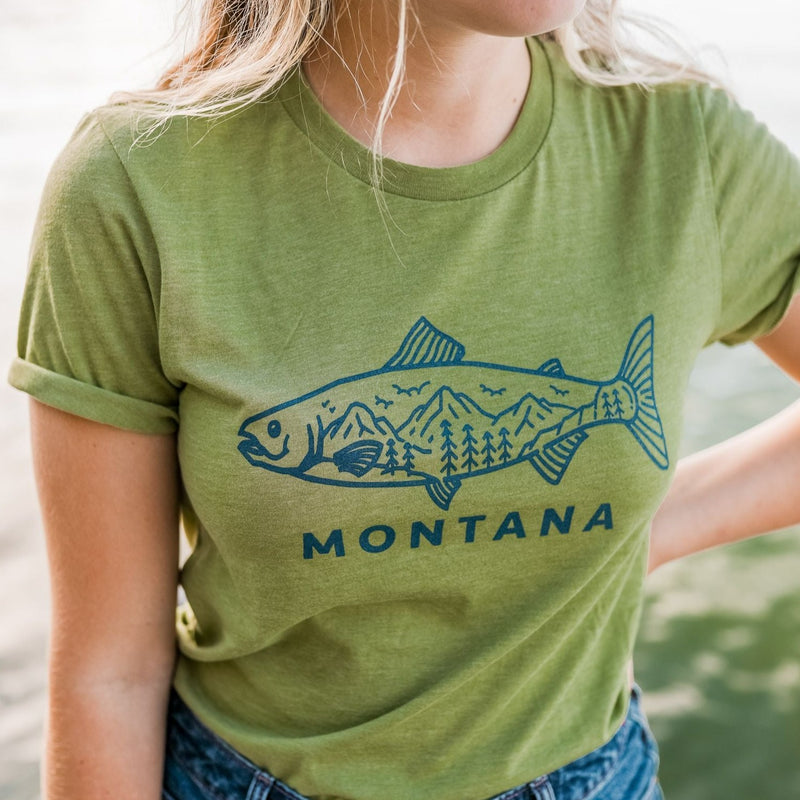Montana Fish Unisex Tee - Heathered Green