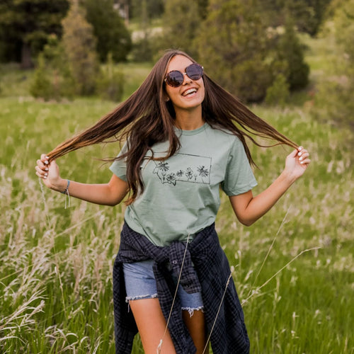 Montana Wildflower Unisex Tee - Heathered Sage - The Montana Scene