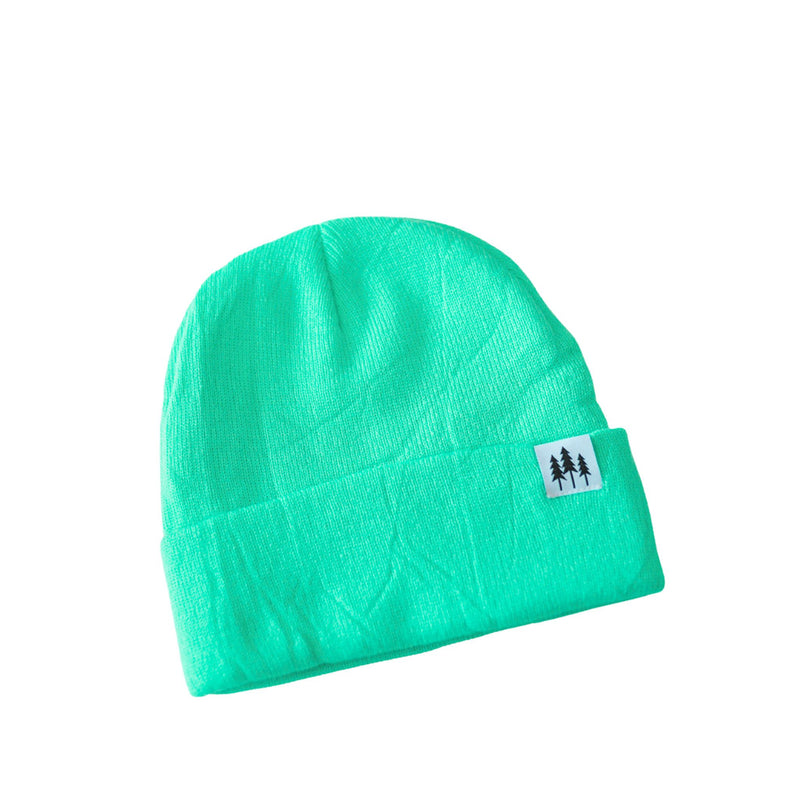 Three Tree Foldover Beanie - Teal