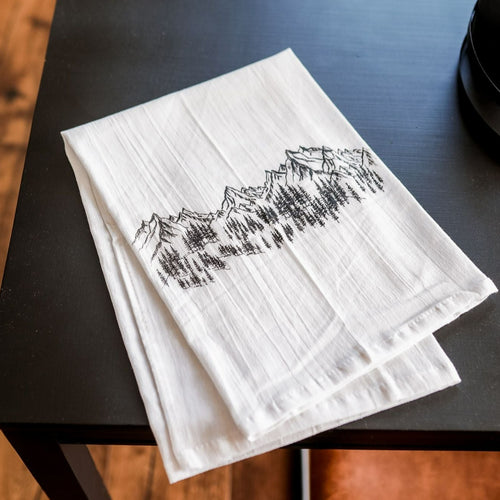 Mountain Sketch Tea Towel - The Montana Scene